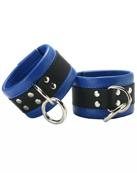 BlueMid-LevelLeatherWristandAnkleRestraint