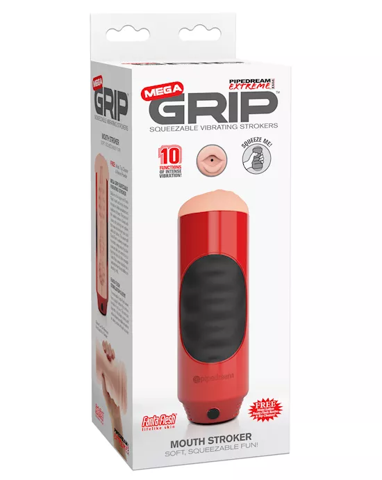 Pipedream Extreme Toyz Mega Grip Vibrating Stroker Mouth