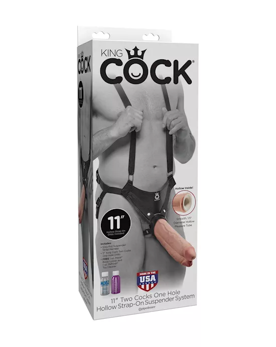 KingCock11TwoCocksOneHoleHollowStrap-OnSuspenderSystem