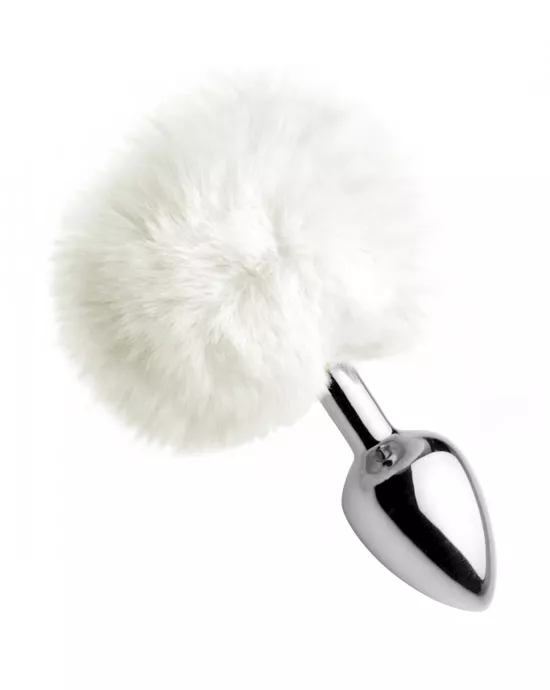 TZWhiteFluffyBunnyTailAnalPlug