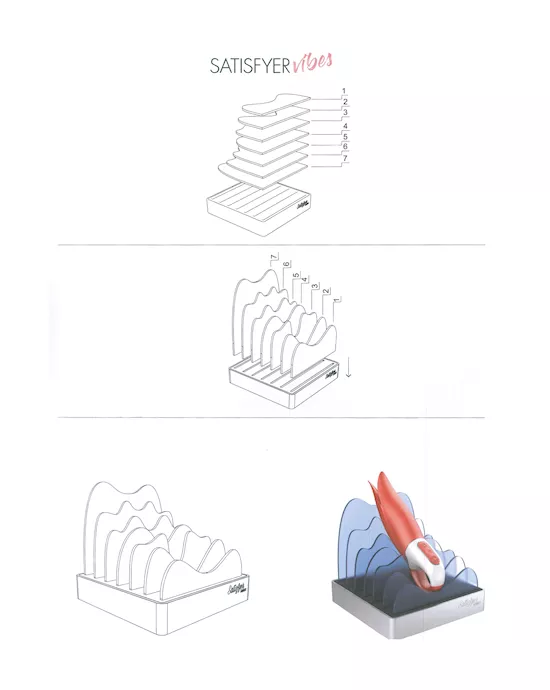 Satisfyer Vibes Pos Square Stand Display (150mm X 160mm X 160mm)