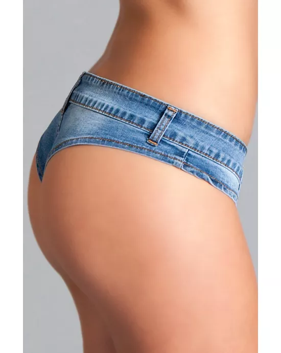 Low Waist Mini Denim Stretch Shorts
