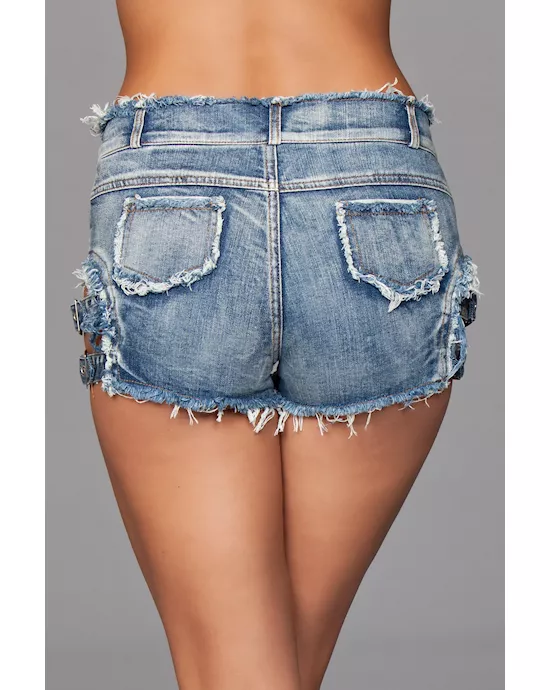 Buckled Down Denim Shorts