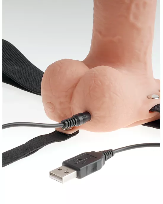 Fetish Fantasy 9 Inch Hollow Rechargeable Strap-on With Balls