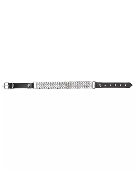 Leder Halsfessel Kette