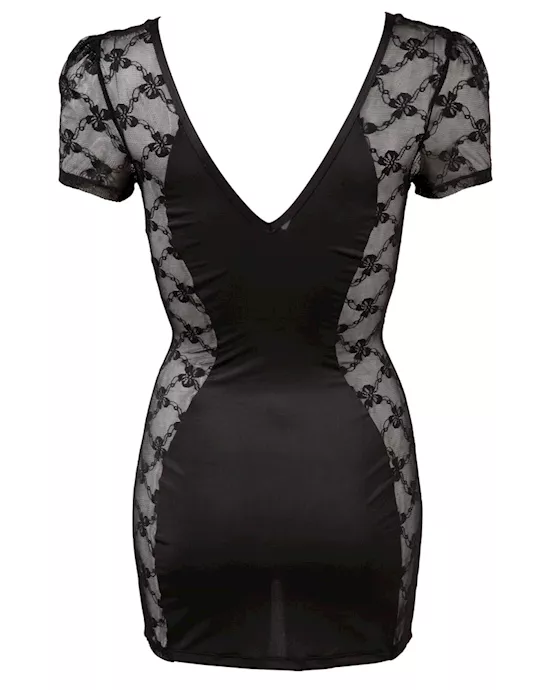 Lace Insert Full Zip Dress