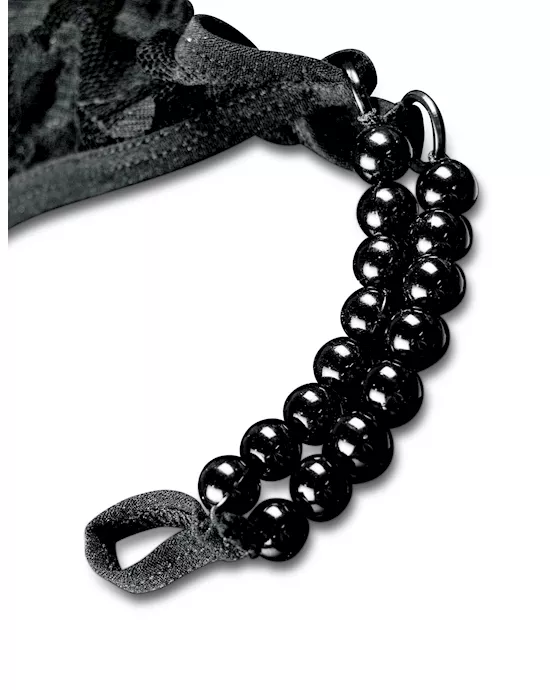 Hookup Panties Crotchless Pleasure Pearls - Os/xl