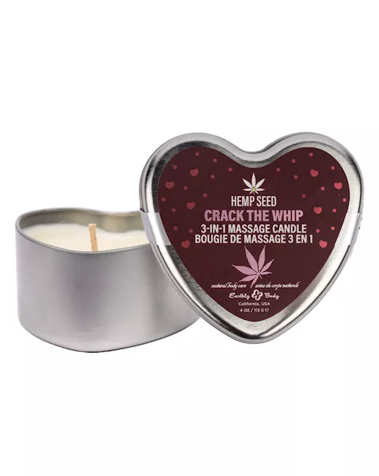 EBHempSeed3in1MassageHeartCandle-CrackTheWhip-CrackTheWhipDew-KissedRoseVioletPetalsWarmAmber-113g