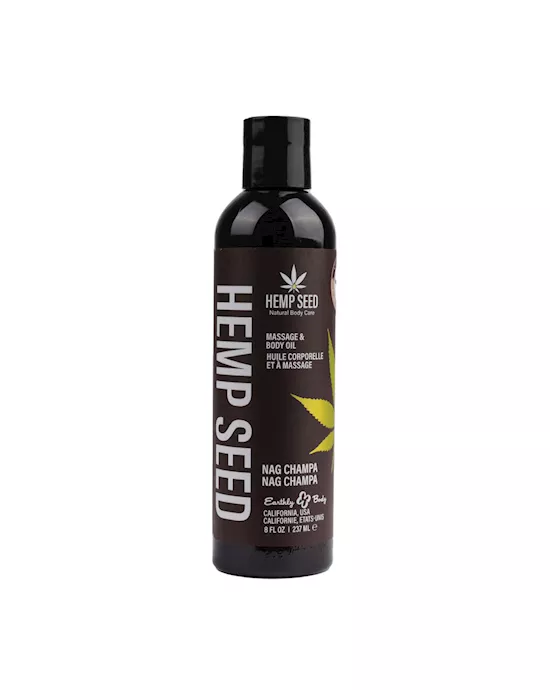 HempSeedMassageBodyOil-NagChampaEastIndianIncenseScented-237mlBottle