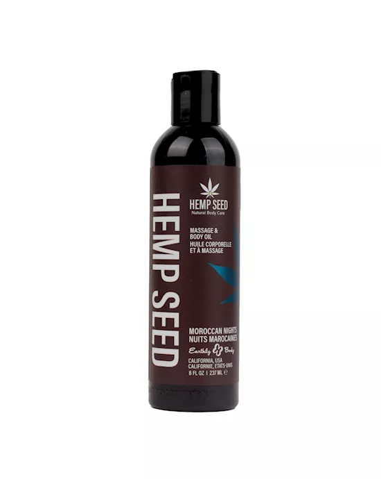 HempSeedMassageBodyOil-MoroccanNightsEarthySpicy-SensualScented-237mlBottle