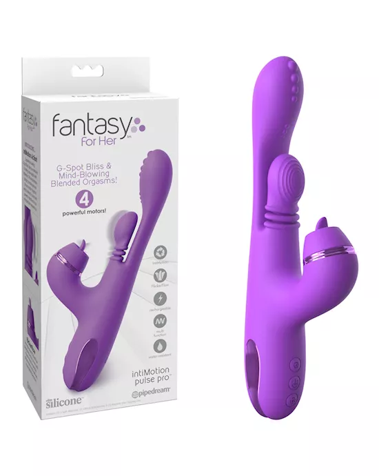 FantasyForHerIntiMotionPulsePro-Purple24cmUSBRechargeableSwirlingFlickingRabbitVibrator