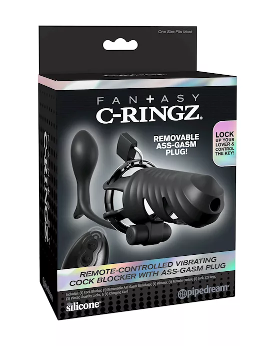 Fantasy C-ringz Remote-controlled Vibrating Cock Blocker With Ass-gasm Plug