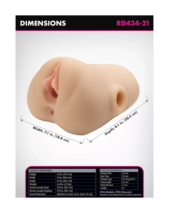 Pdx Plus Double Pounder Vibrating Squeeze Stroker