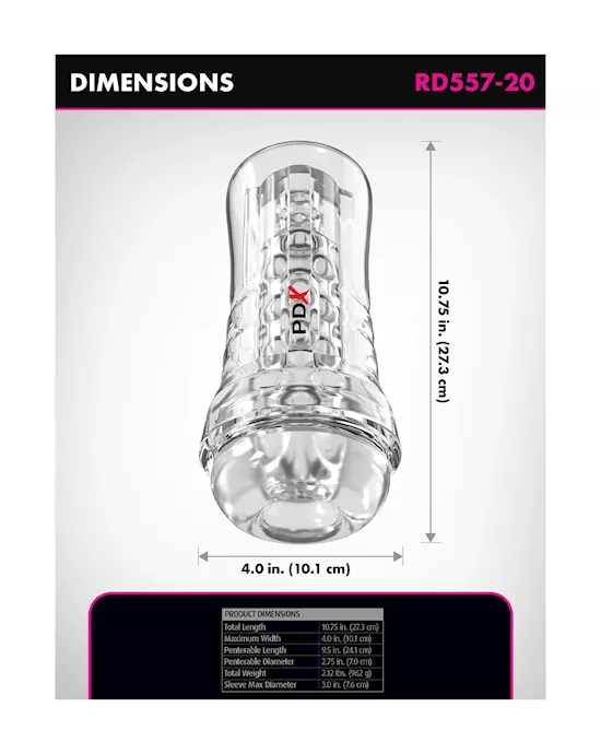 Pdx Elite Viewtube See-thru Ez-grip Stroker