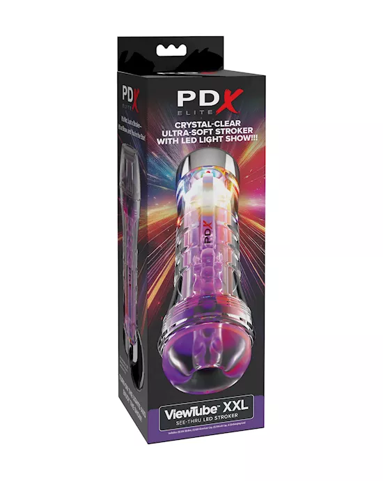 Pdx Elite Viewtube Xxl See-thru Ez-grip Led Stroker