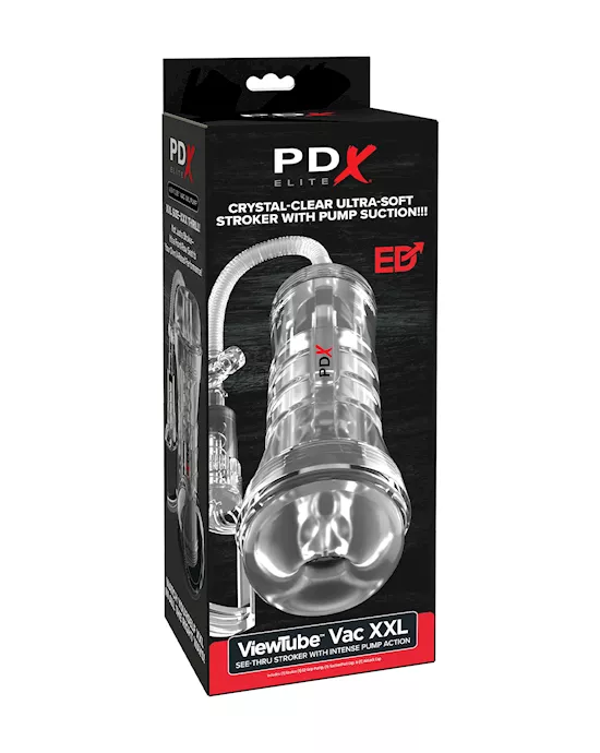 Pdx Elite Viewtube Vac Xxl Pump See-thru Ez-grip Pump Stroker