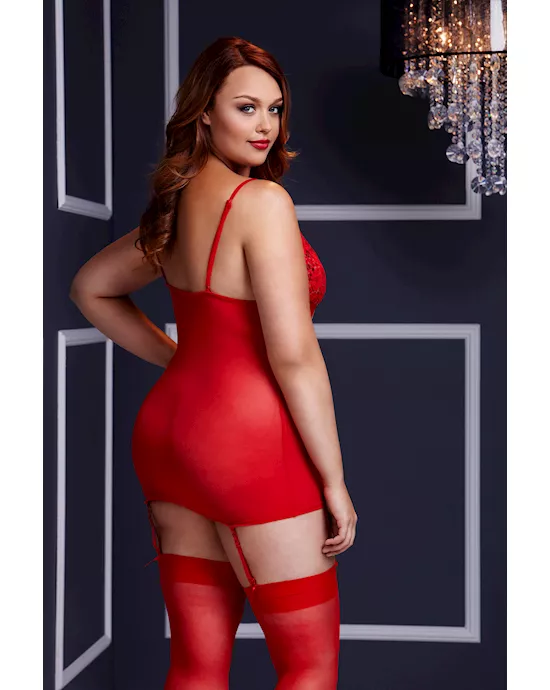 Leopard Basque with Garter Stays