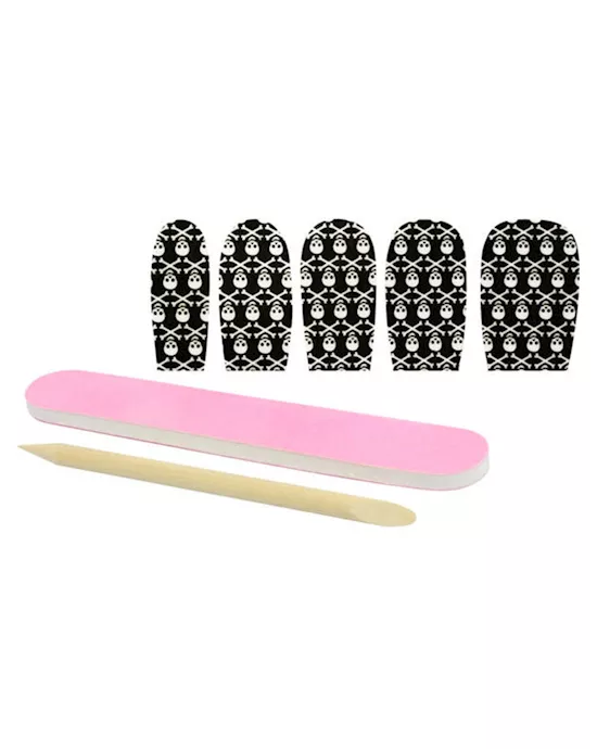Black/White Skulls Nail Foil