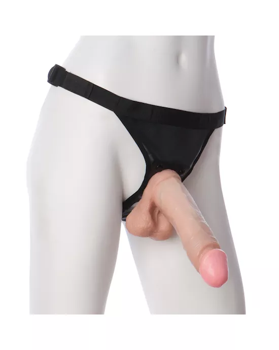 Vac-U-Lock 8 Inch Realistic Cock With Ultra Harness