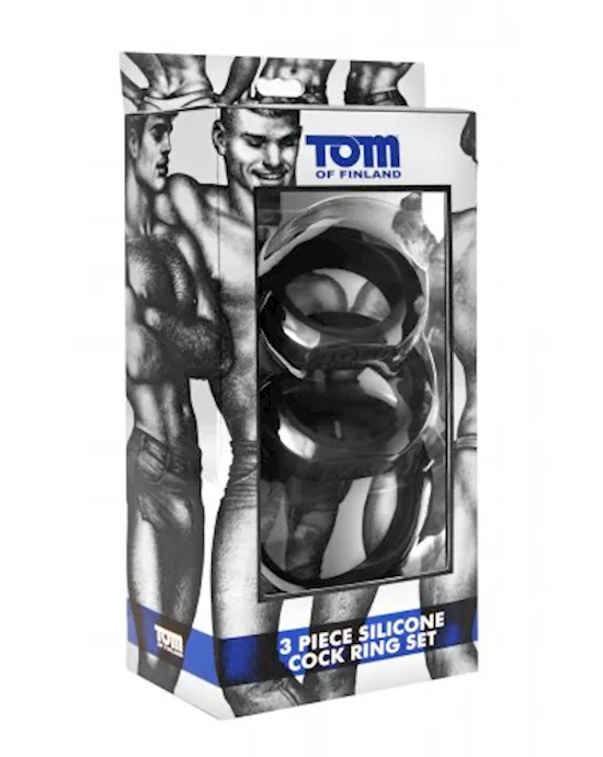 Tom of Finland 3 Piece Silicone Cock Ring Set