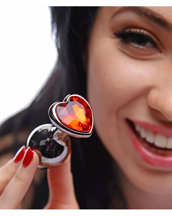 Crimson Tied Scarlet Heart Jewel Anal Plug