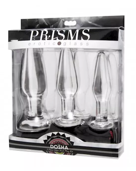 Dosha 3 Piece Glass Anal Plug Kit