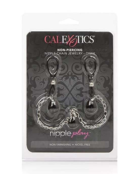 Nipple Play Non-Piercing Nipple Chain Jewelry Onyx