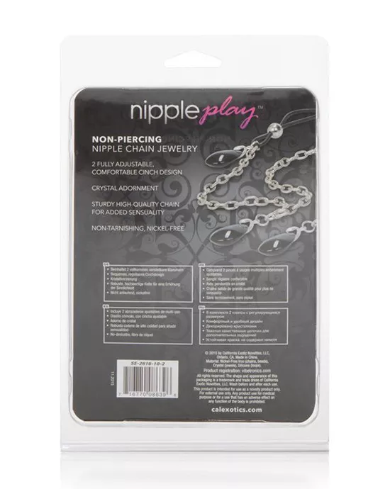 Nipple Play Non-Piercing Nipple Chain Jewelry Onyx