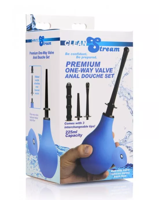 Premium One-Way Valve Anal Douche Set