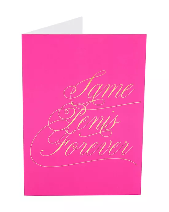 Naughty Notes Greeting Card Same Penis Forever