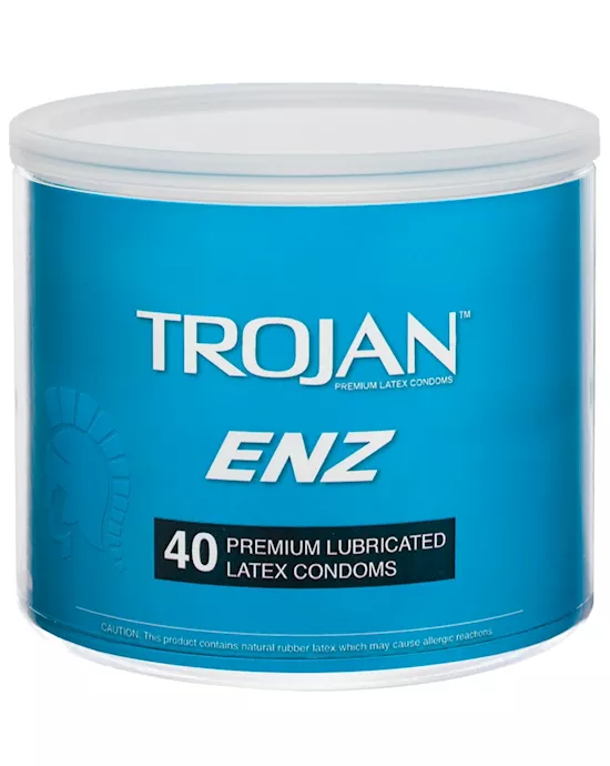 Trojan Enz Lubricated Display Bowl - 40 Pack