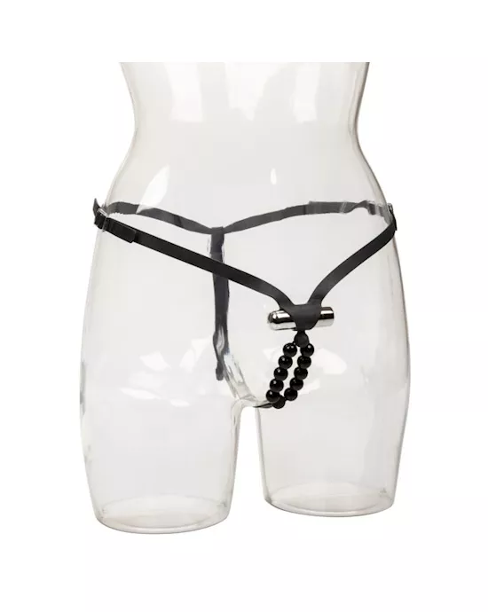 Rechargeable Silicone Lover's Thong with Pleasure Beads