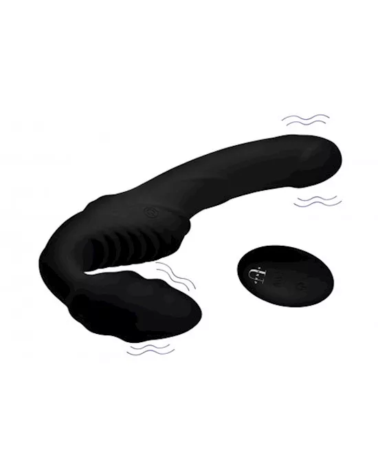 Pro Rider 9X 8.5" Vibrating Silicone Strapless Strap On with Remote Control