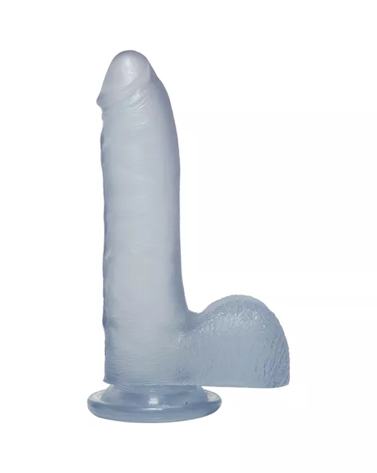 Crystal Jellies - 7 Inch Slim Cock with Balls Clear