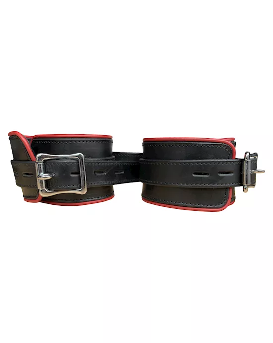 Bound X Wide Leather Cuff And Collar Set