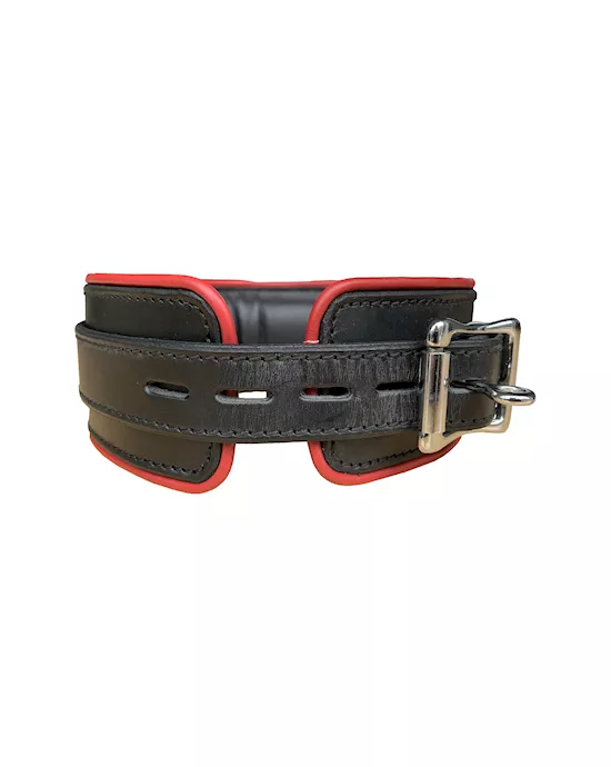 Bound X Wide Leather Cuff And Collar Set