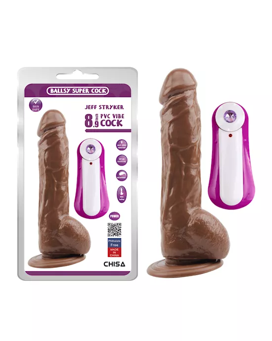 JEFF STRYKER Vibrating Dildo - 8.9 Inch