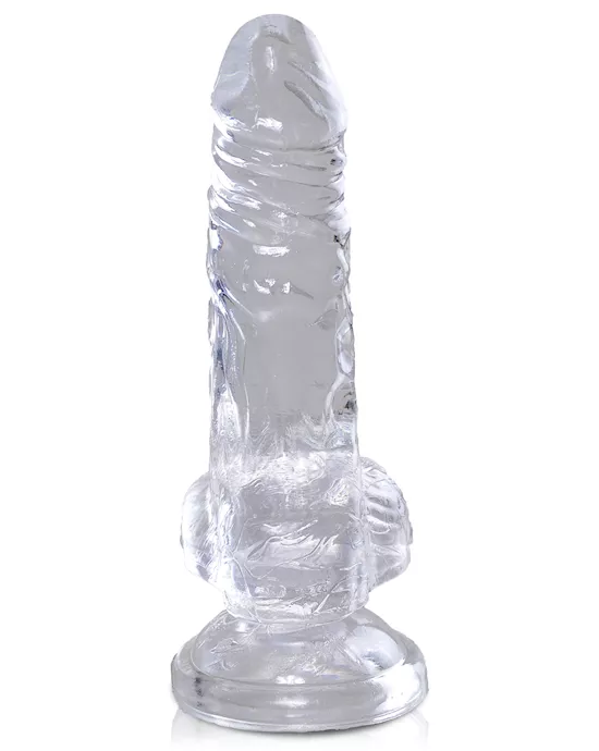 King Cock Clear Dildo with Balls - 4 Inch