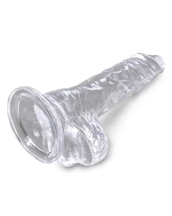 King Cock Clear Dildo with Balls - 4 Inch