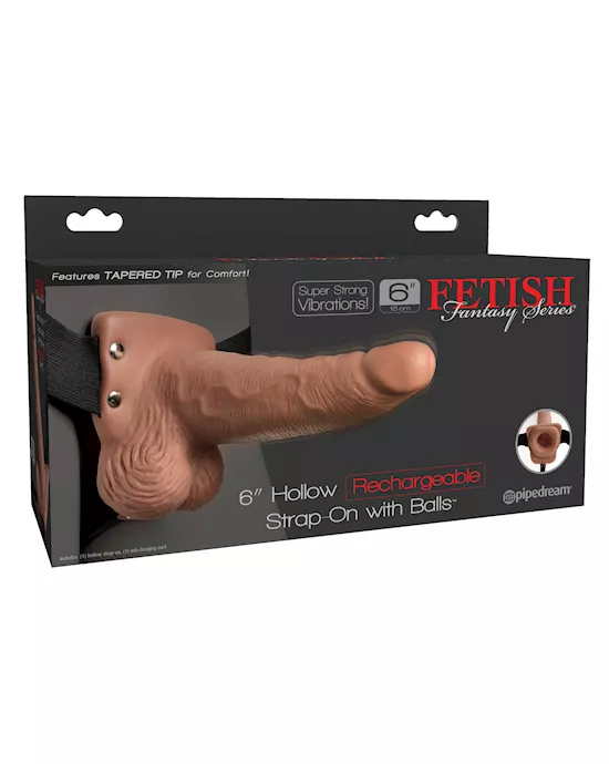 Fetish Fantasy 6 Inch Hollow Rechargeable Strap-On