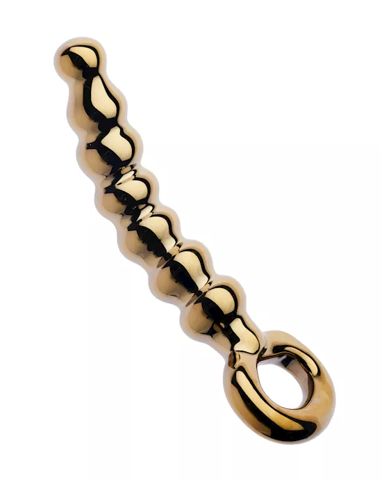 LucentMagiqueGoldGlassBeadedButtPlug