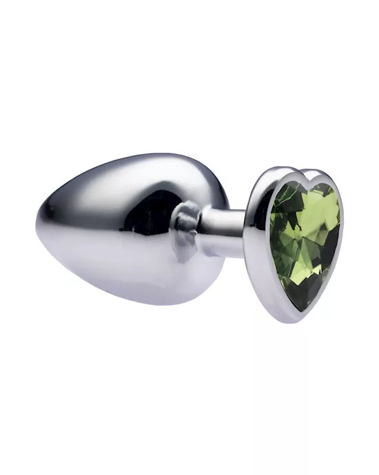 Kink Range Alloy Love Heart Gemmed Butt Plug - 3.7 Inch
