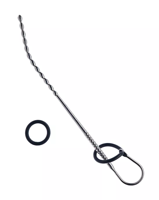 Kink Range Ball Penis Plug with Silicone Ring - 10.6 Inch