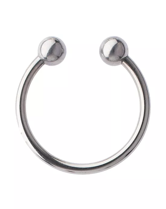 Kink Range Double Ball Open Stainless Steel Penis Head Ring