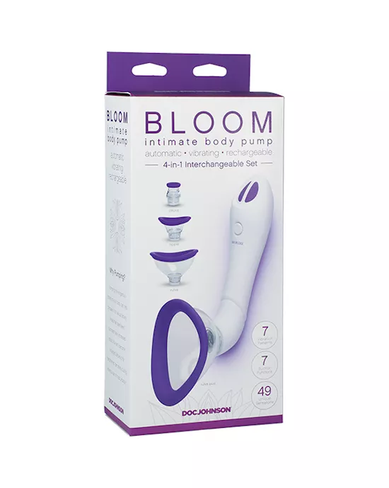 Bloom-Intimate Body Pump Vibrator - 4-IN-1 Interchangeable Set