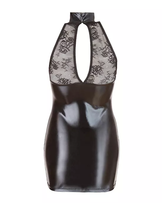 Wetlook Dress With Lace insert