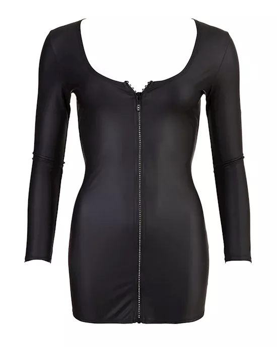 Low-cut Dress with Full Zip