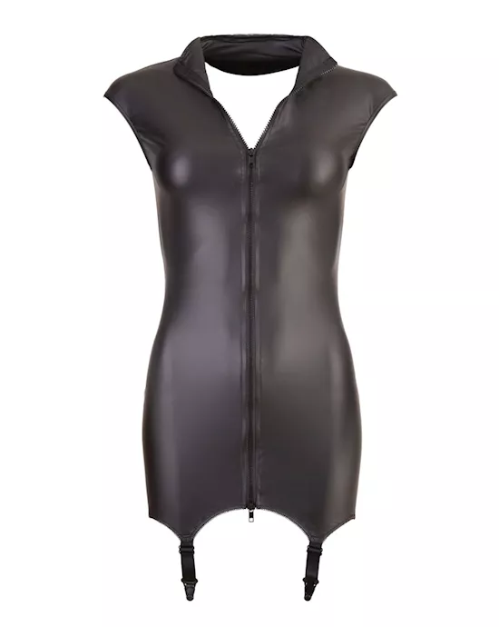 Dress with Suspender Straps and Zip