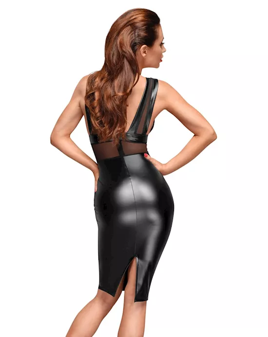 Wet Look Dress with inserts