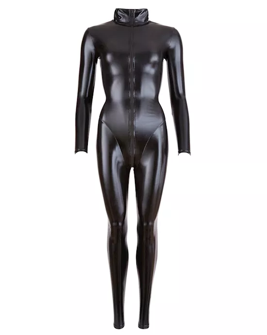Wetlook 2-way zip Jumpsuit